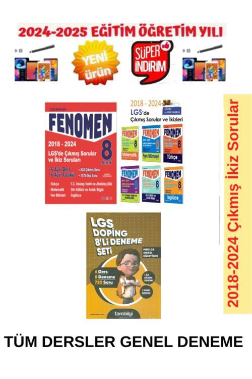 2018-2024 Tüm Dersler Çıkmış İkiz Soru Deneme+Tam Bilgi Tüm Dersler Lgs Doping 8 Deneme Seti