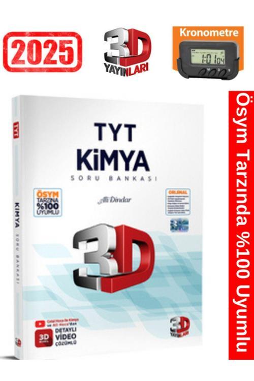 3D Yayınları 2025 Tyt Kimya Video Çözümlü Soru Bankası+Kronometre