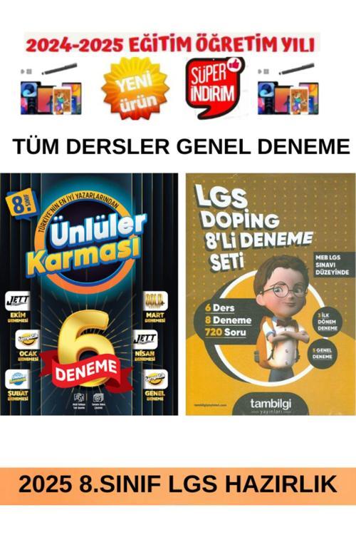 Ünlüler Karması 2025 8.Sınıf 6 Genel Deneme+Tam Bilgi Tüm Dersler Lgs Doping 8 Deneme Seti