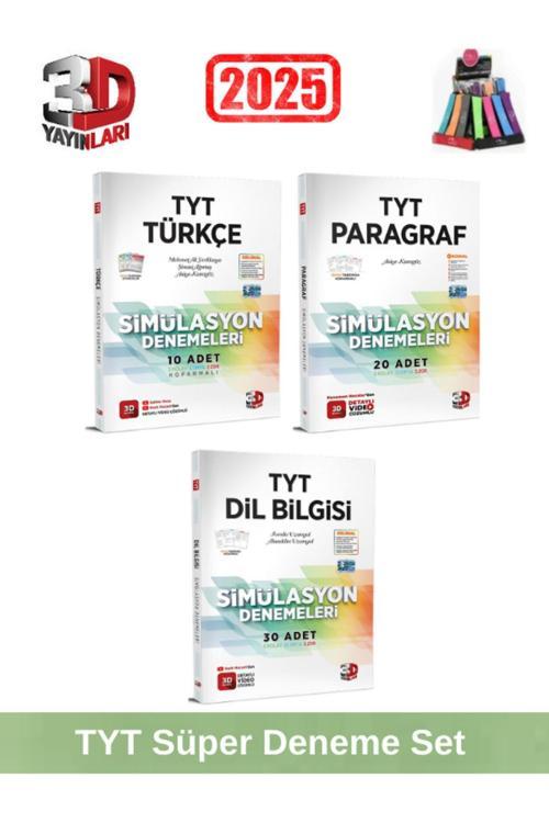 3d 2025 Tyt Türkçe10-Paragraf20-Dilbilgisi30 (60 Adet) Simulasyon Video Çözümlü Deneme Seti+Kalemlik