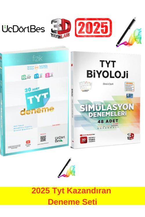 2025 Tyt Fizik 30 Deneme+3D Yayınları Tyt Biyoloji 48 Adet Deneme Seti(78 Deneme)Android Kalem