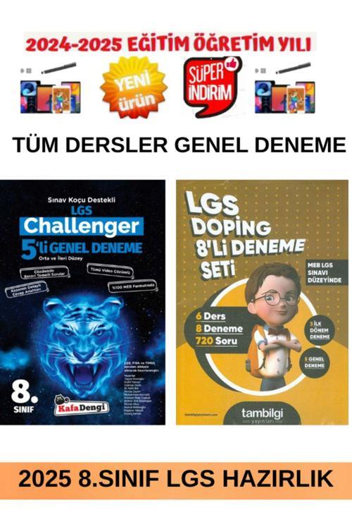 Kafadengi Challenger 8.Sınıf 5 li Deneme+Tam Bilgi Tüm Dersler Lgs Doping 8 Deneme Seti