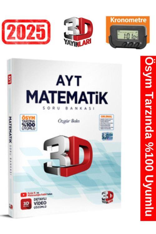 3D Yayınları 2025 Ayt Matematik Video Çözümlü Soru Bankası+Kronometre