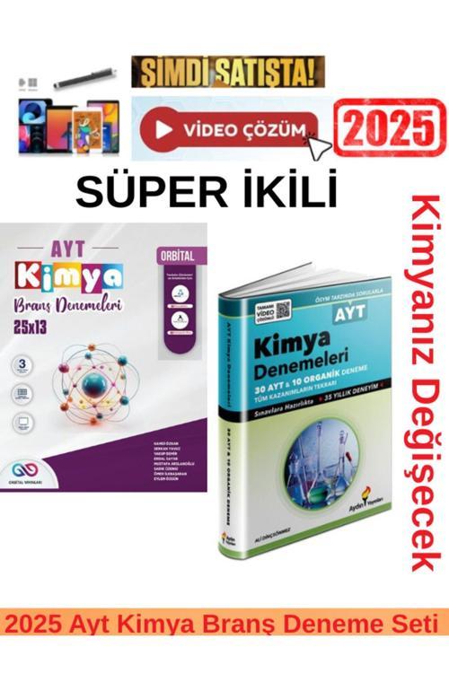 2025 Ayt Kimya 25x13 Branş Deneme+Aydın Kimya Ayt 30 Branş Deneme Seti+Kalem
