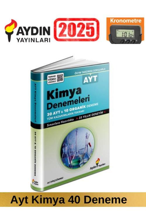 Aydın 2025 Ayt Kimya 40 Adet  Video Çözümlü Branş Deneme+Kronometre