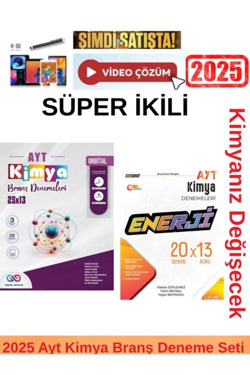 2025 Ayt Kimya 25x13 Branş Deneme+Palme Ayt Enerji Kimya 20x13 Branş Deneme Seti+ Kalem