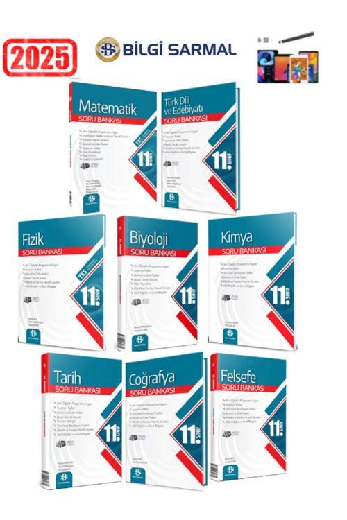 Güncel 11.Sınıf Tüm Dersler (8 Kitap)M-E-F-K-B-T-C-F Video Çözümlü Soru Bankası Seti+Kalem