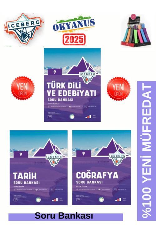 2025 9.Sınıf Iceberg Edebiyat-Tarih-Coğrafya %100 Yeni Müfredat Soru Bankası Seti+Kalemlik
