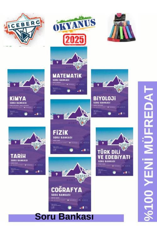 2025 9.Sınıf Iceberg Tüm Dersler M-E-F-K-B-T-C 7 Kitap %100 Yeni Soru Bankası Seti+Kalemlik