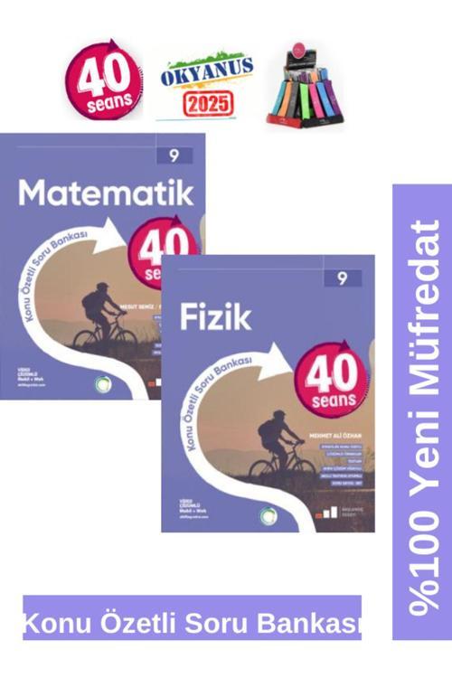 Okyanus Yayıncılık 2025 9.Sınıf 40 Seans Matematik-Fizik %100 Yeni Müfredat Konu Özetli Soru Bankası+Kalemlik