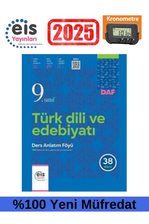 Eis Yayınları 2025 9.Sınıf Daf Türk Dili Edebiyatı (38 Ders )Ders Anlatım Föy Seti+Kronometre