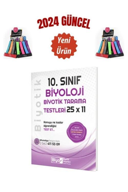 Güncel  10. Sınıf Biyoloji 25 x 11 Biyotik Tarama Testleri+Cambridge Kalemlik