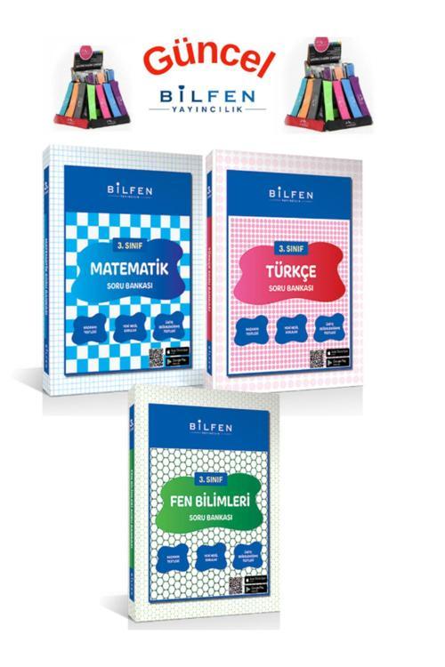 Güncel 3.Sınıf Matematik-Türkçe-Fen Video Çözümlü Soru Bankası Seti(3 Kitap)+Cambridge Kalemlik