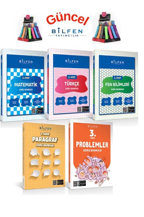 Güncel 3.Sınıf Matematik-Türkçe-Fen-Paragraf-Problemler  Soru Bankası Seti(5 Kitap)+ Kalemlik