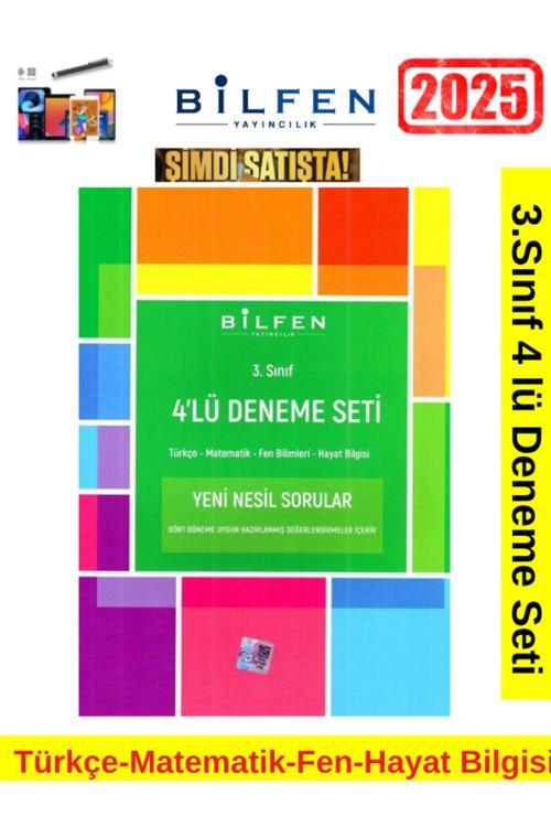 Güncel 3.Sınıf 4 lü Deneme Seti+Android Kalem(Yeni Nesil Türkçe-Matematik-Fen-Hayat Bilgisi)