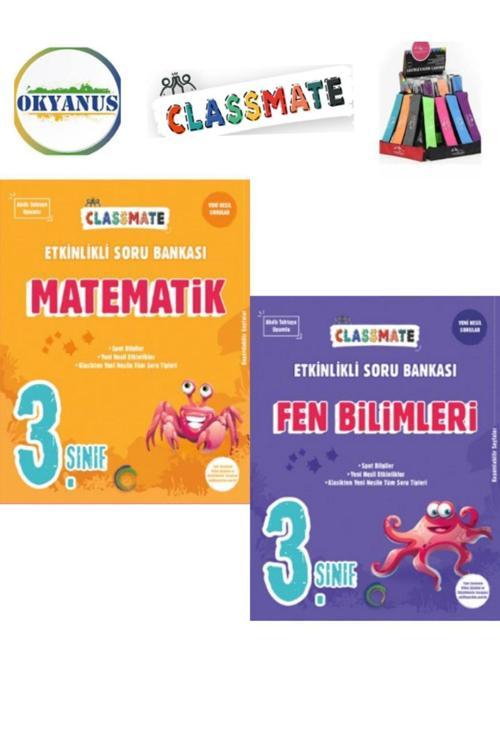 Güncel 3.Sınıf Clasmate Matematik-Fen Bilimleri  Etkinlikli Soru Bankası Seti+Kalemlik