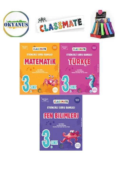 Güncel 3.Sınıf Clasmate Matematik-Türkçe-Fen  Etkinlikli Soru Bankası Seti+Kalemlik