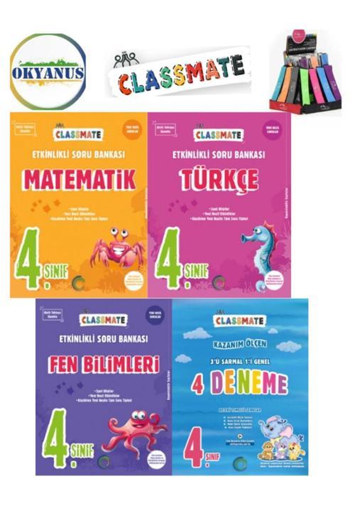 Güncel 4.Sınıf Classmate Mat-Fen-Türkçe Yeni Nesil Soru Bankası Seti+Deneme+Kalemlik