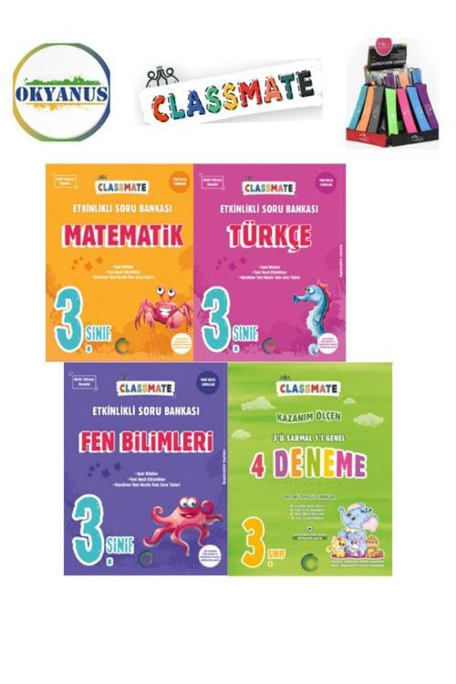 Güncel 3.Sınıf Clasmate Matematik-Türkçe-Fen Etkinlikli Soru+4 Deneme +Kalemlik
