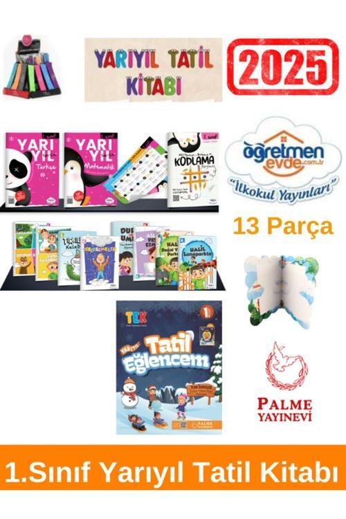 2025 TEK 1.SINIF 1.DÖNEM TÜMDERSLER TATİL+ÖĞRETMEN EVDE 1.SINIF 1.YARIYIL TATİL KİTABI+KALEMLİK
