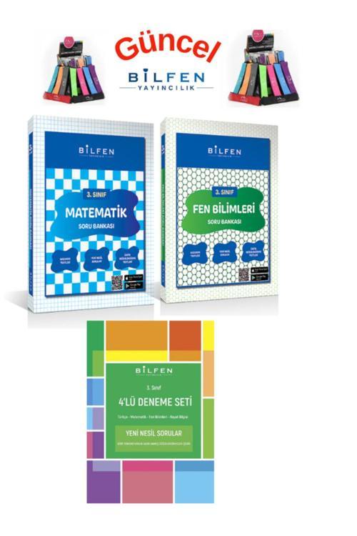 Güncel 3.Sınıf Matematik-Fen-Soru Bankası +4lü deneme Seti +Kalemlik