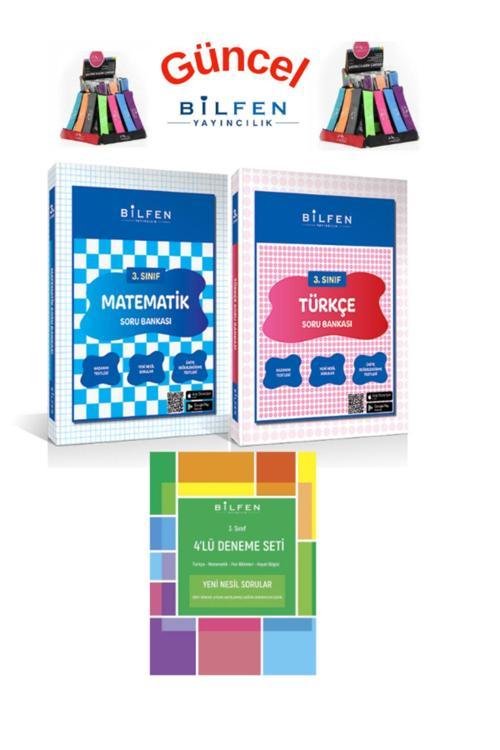 Güncel 3.Sınıf Matematik-Fen-Türkçe Soru Bankası +4lü deneme Seti +Kalemlik