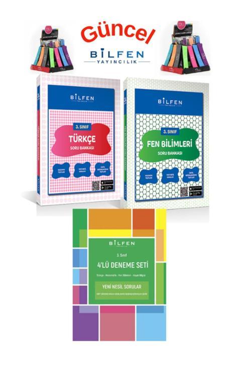 Güncel 3.Sınıf Fen-Türkçe -Soru Bankası +4lü deneme Seti +Kalemlik