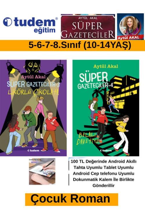 Tudem Süper Gazeteciler 3-4 Çocuk Roman Seti(5-6-7-8.SINIF)(AYTÜL AKAL)(10-14 YAŞ)