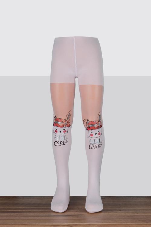 Kız Çocuk Little Girl Desenli Külotlu Çorap | Toz Pembe BC8187-05