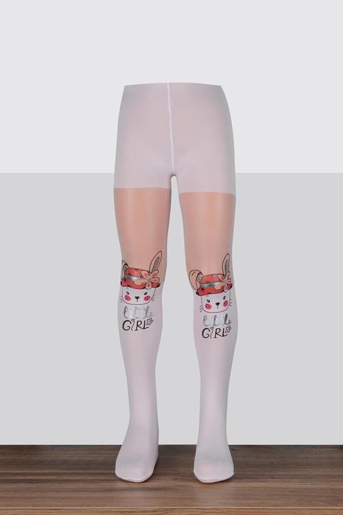 Kız Çocuk Little Girl Desenli Külotlu Çorap | Toz Pembe BC8187-05