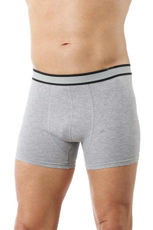 Erkek Pamuklu Likralı Esnek Rahat Boxer Şort | Gri Melanj K11226
