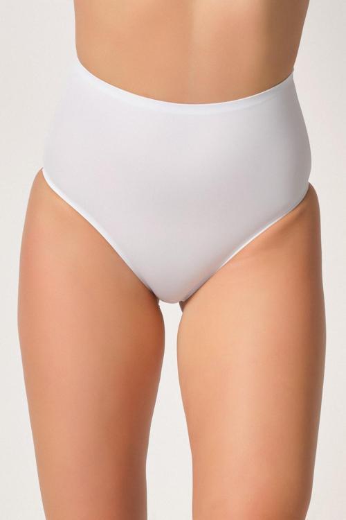 Yapıştırma Yüksek Bel Lazer Slip Beyaz | Kompedan MI 2801
