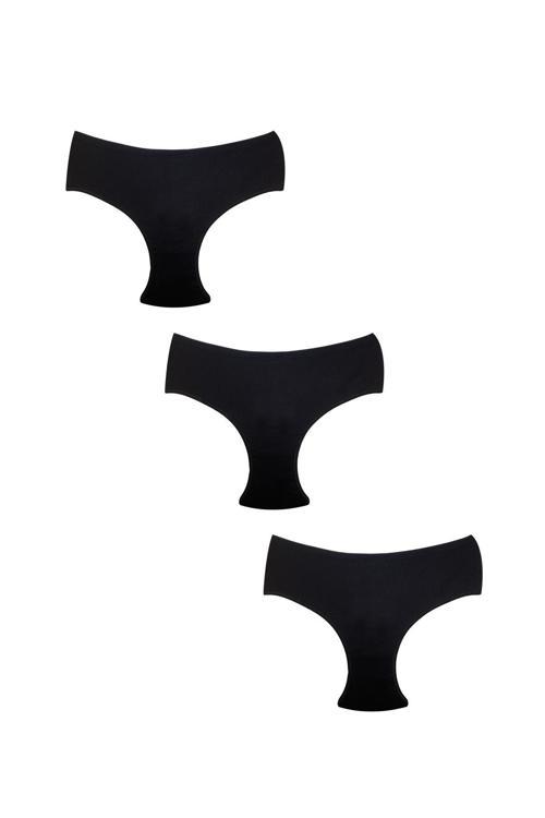 3'lü Pamuklu Bato Ribana| Siyah 0305