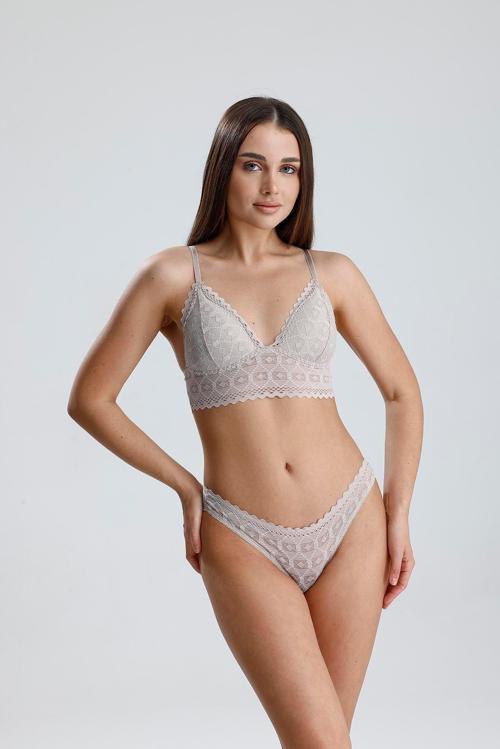 Dantel Detay Bralet Takım | Vizon 282