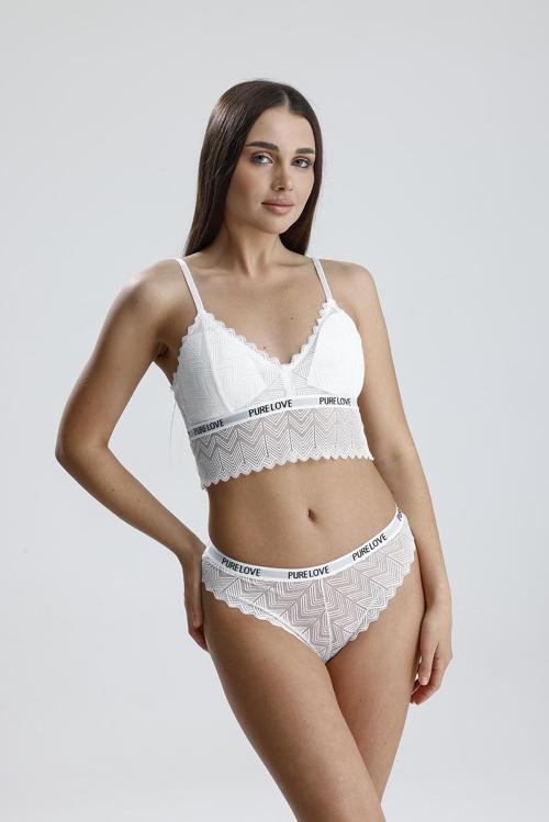 Dantel Detay Bralet Takım | Ekru 285