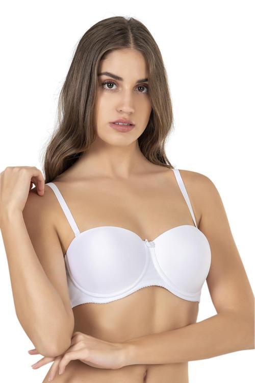  Mikro Dolgulu Straplez Sütyen | Beyaz 3520