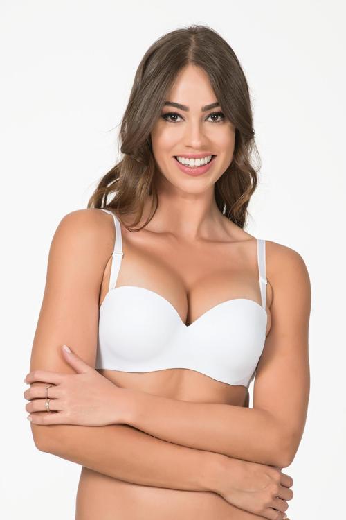 Straplez Dolgulu Sütyen | Beyaz 1110P