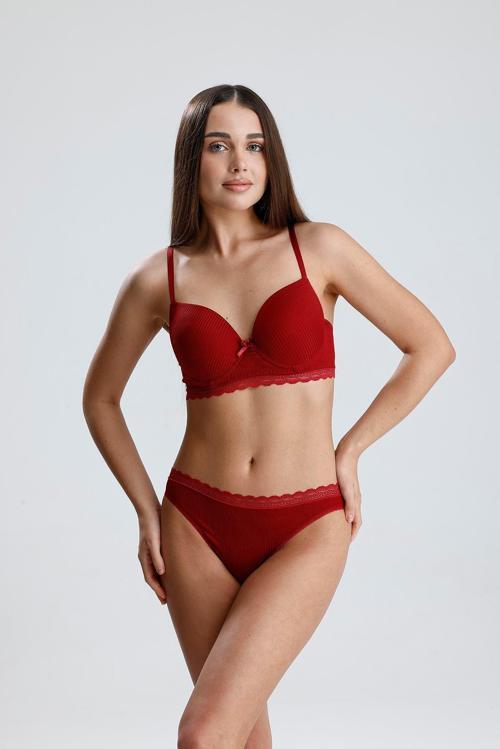 Destekli Sütyen Takım | Bordo 226