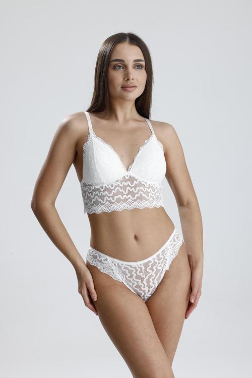 Dantelli Bralet Sütyen Takım | Ekru 809