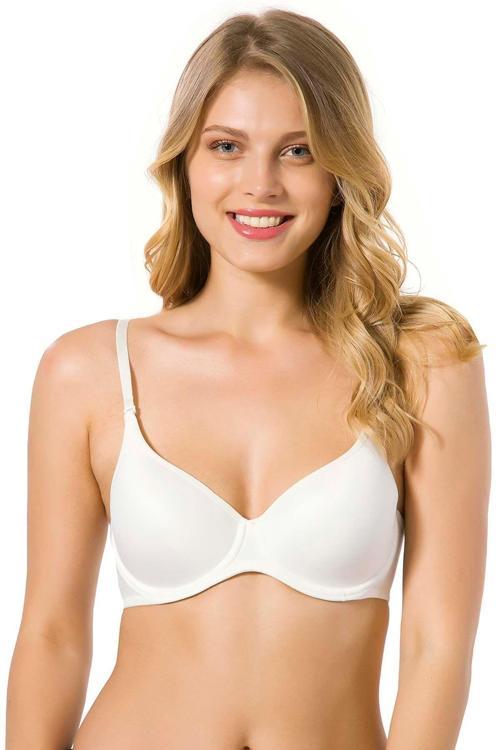 Desteksiz Pufidik Kaplı Micro Sütyen Ekru |  9600 