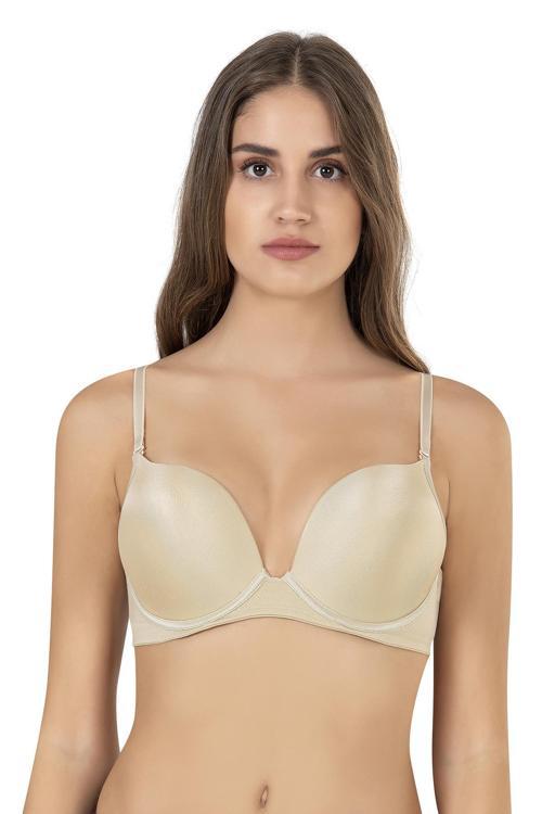 2 Beden Büyük Gösteren Çift Destekli Dolgulu Mikro Kaplı Sihirli Sütyen | Ten 7033
