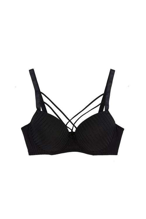 C Kap Önü İp Detaylı Desteksiz Sütyen | Siyah 977