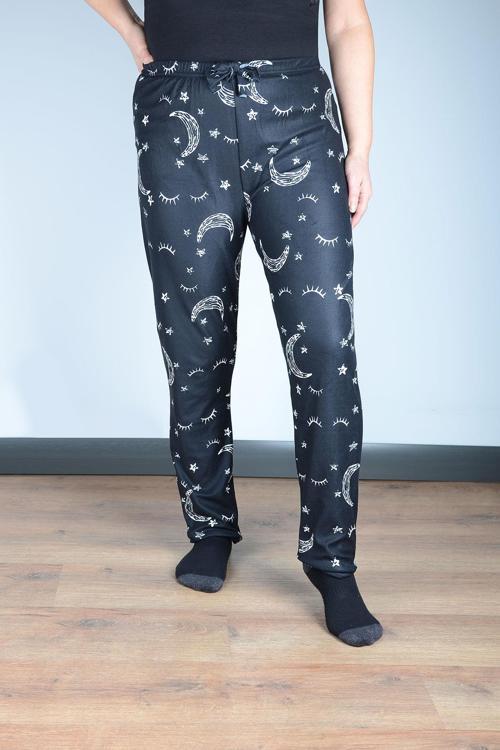 Kadın Süet Pijama Tek Alt | Ayyıldız Siyah