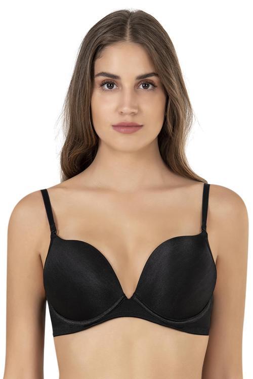 2 Beden Büyük Gösteren Çift Destekli Dolgulu Mikro Kaplı Sihirli Sütyen | Siyah 7033