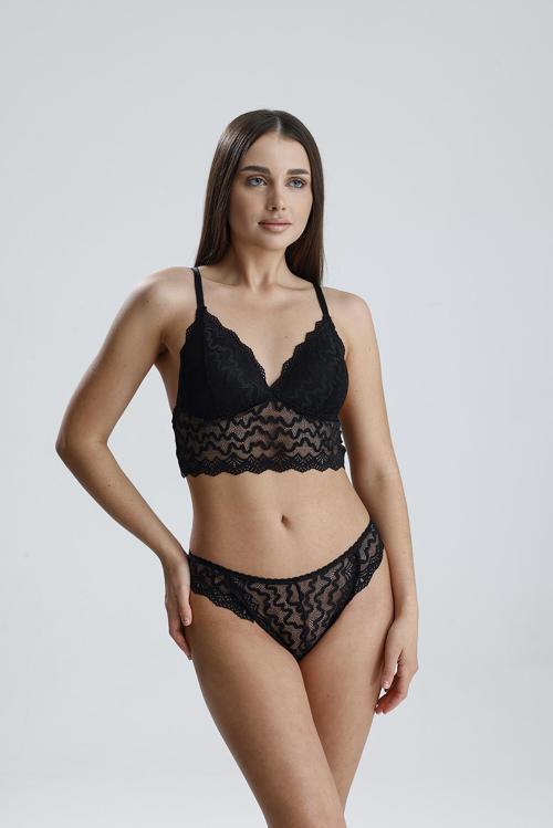 Dantelli Bralet Sütyen Takım | Siyah 809