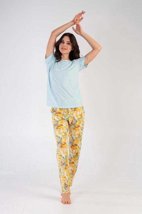 Kadın Bisiklet Yaka Pijama Takım | Bebe Mavi  2100820355 