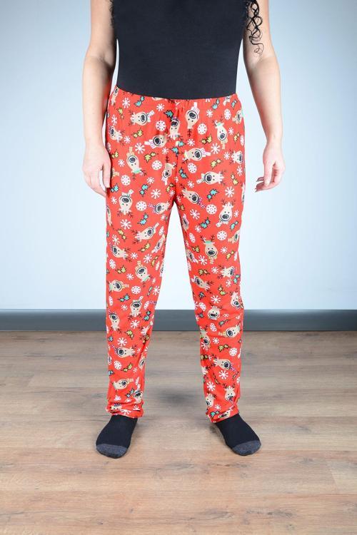 Kadın Süet Pijama Tek Alt | Kırmızı Geyik