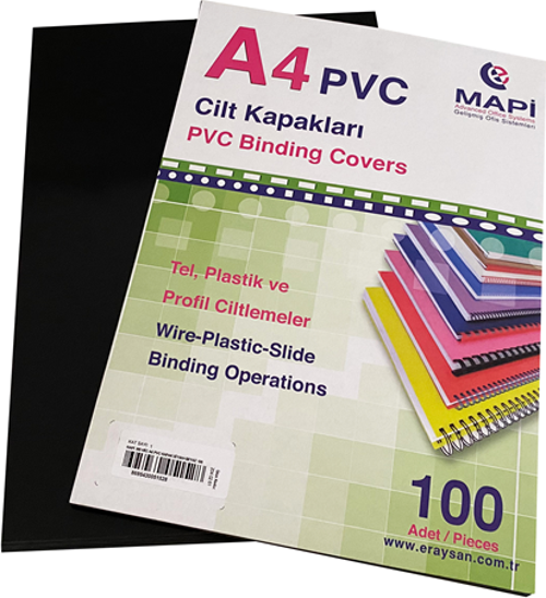 A4 CİLT KAPAK PPE SİYAH-BEYAZ 350 MİC. 100 LÜ