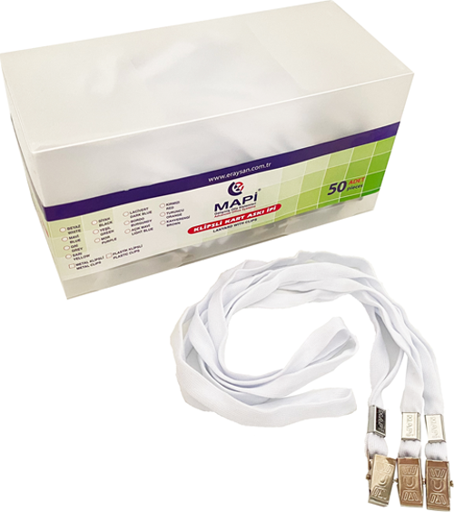 KLİPSLİ-POLYESTER DOKUNMA K. ASKI İPİ BEYAZ  50'Lİ PAKET