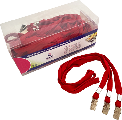 KLİPSLİ-POLYESTER DOKUNMA K. ASKI İPİ KIRMIZI 50'Lİ PAKET